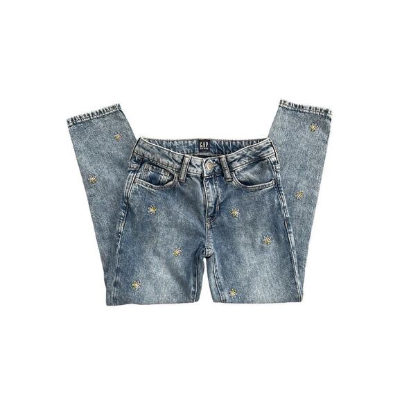 Gap Flower Embroidered Girlfriend Jeans 7 - Picture 2 of 5